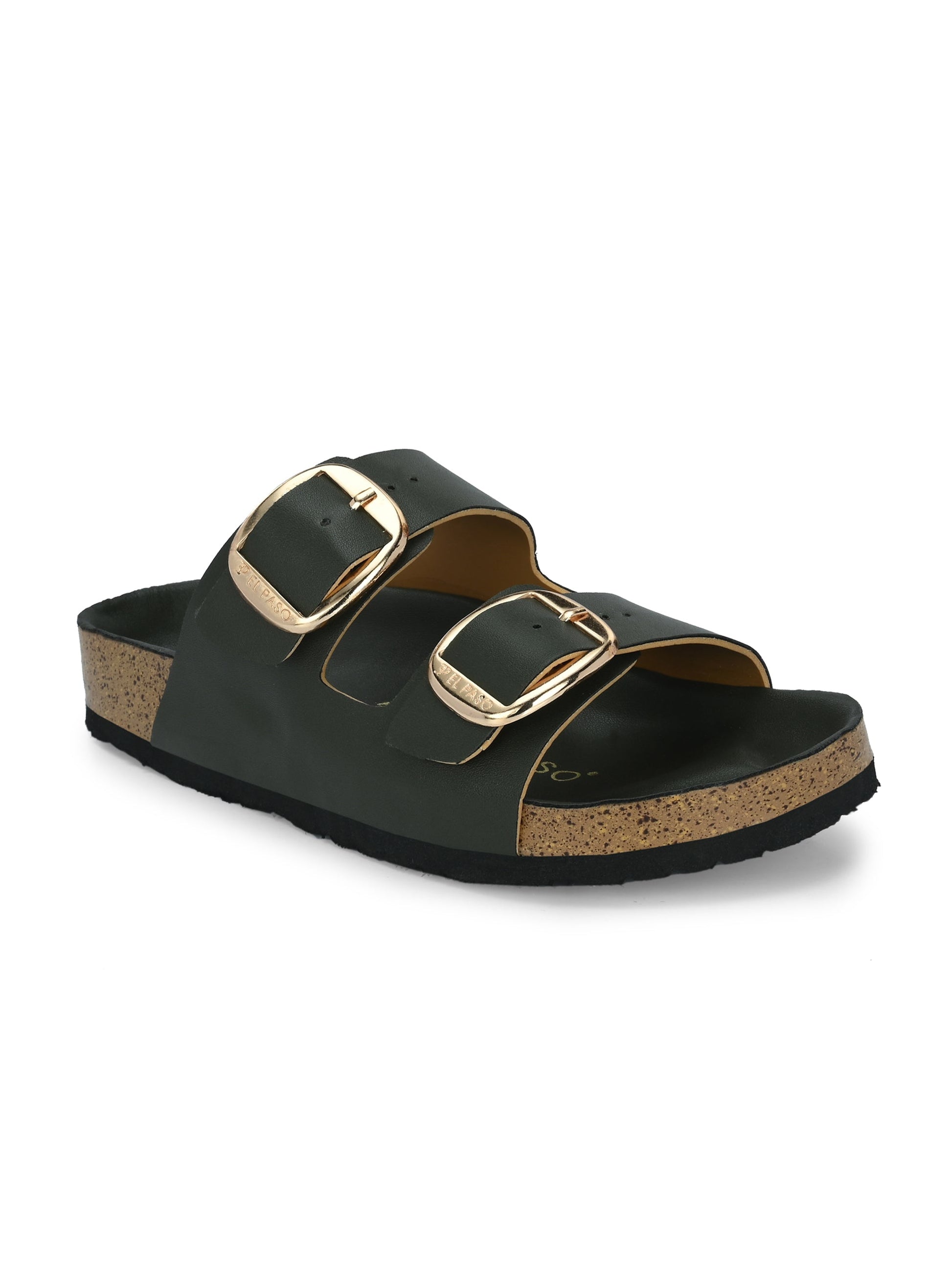 Opulent Olive Cork Sandals For Women-1
