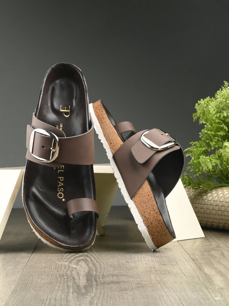 Walnut Buckle Platform For Women-6