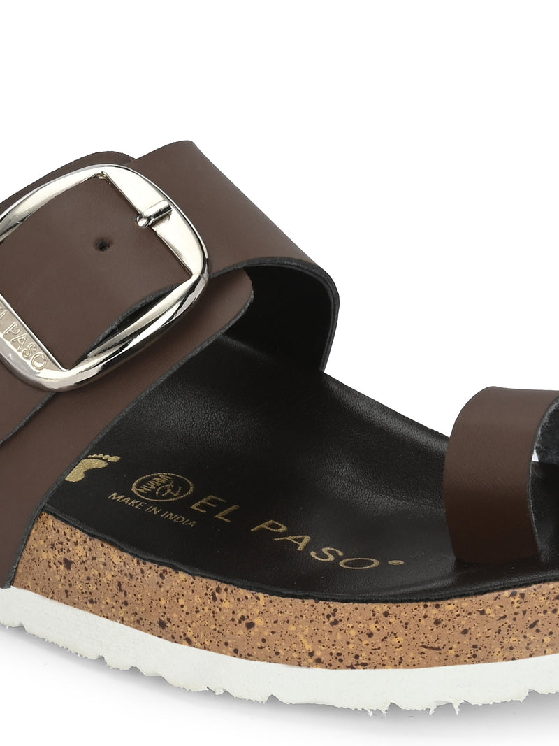Walnut Buckle Platform For Women-5