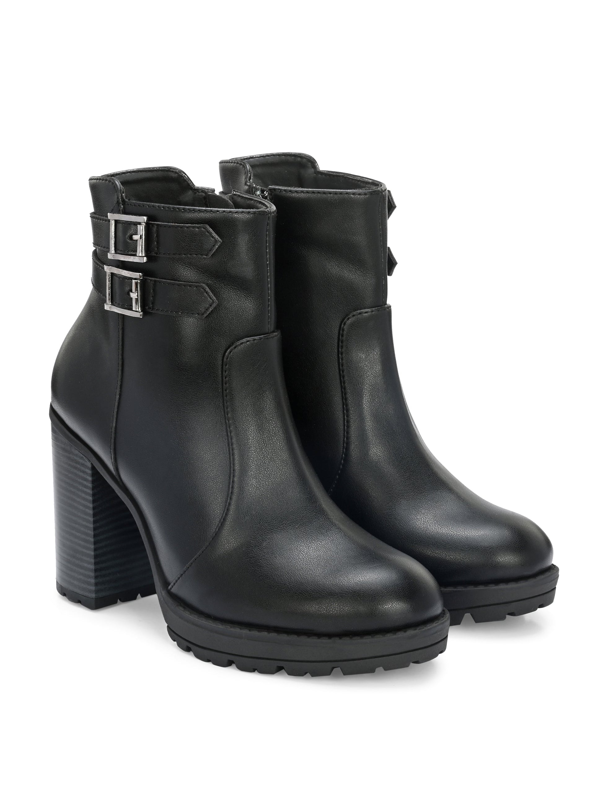 Midnight High-Heeled Ankle Boot For Women-11