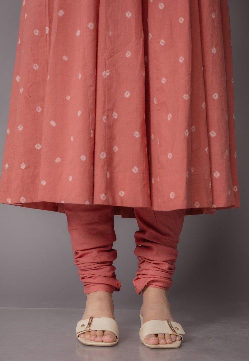 Miral Pink Solid Slub Cotton Churidar