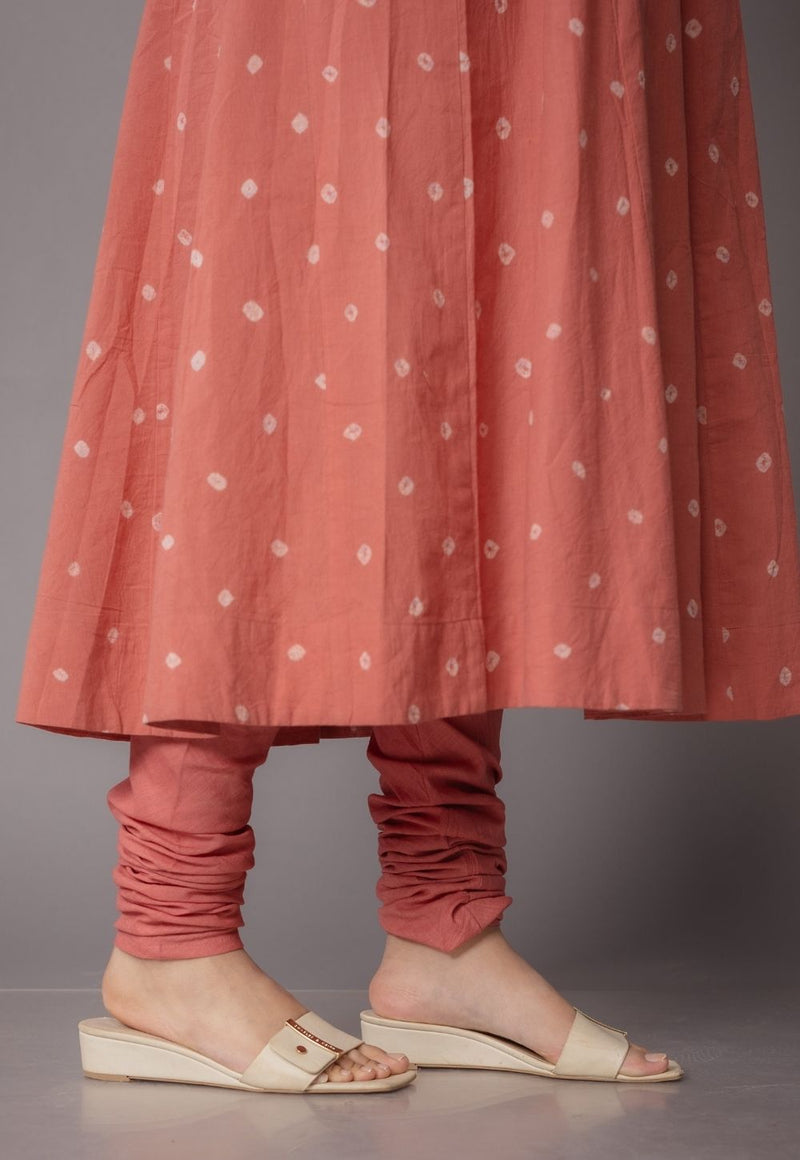 Miral Pink Solid Slub Cotton Churidar