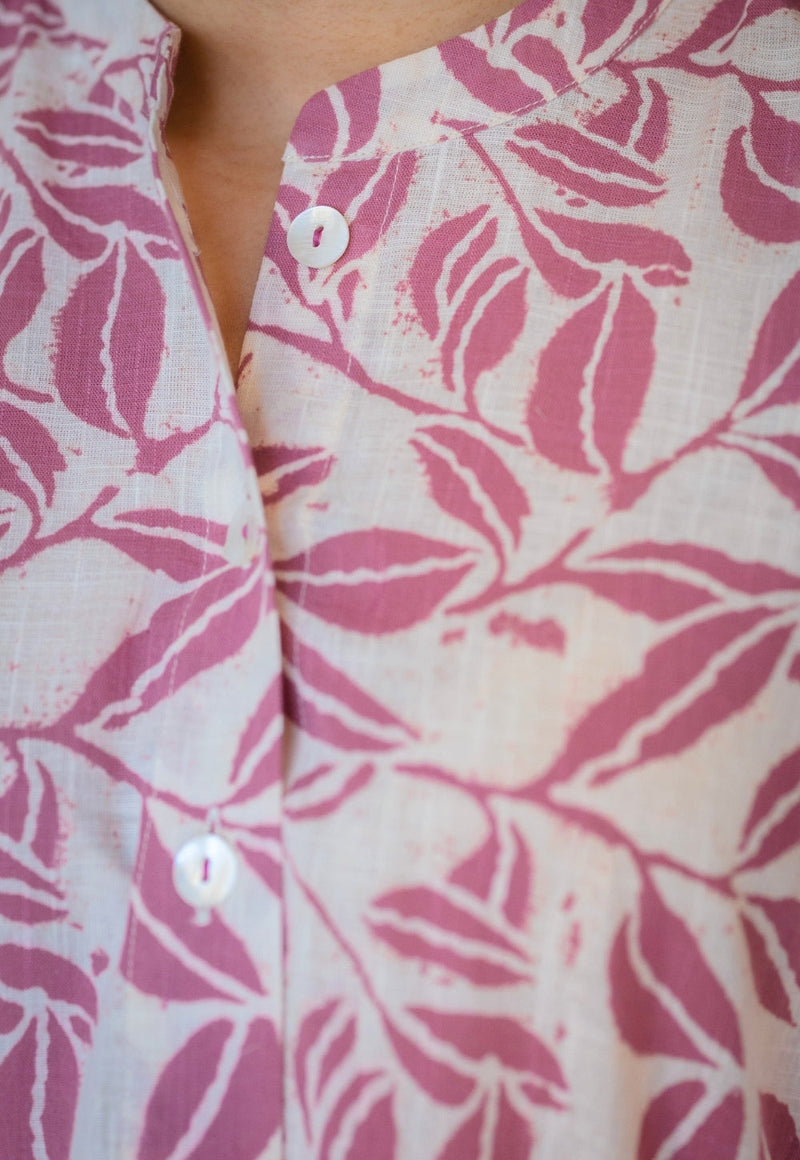 Ayaat Pink Hand Block Print Slub Cotton Straight Kurta