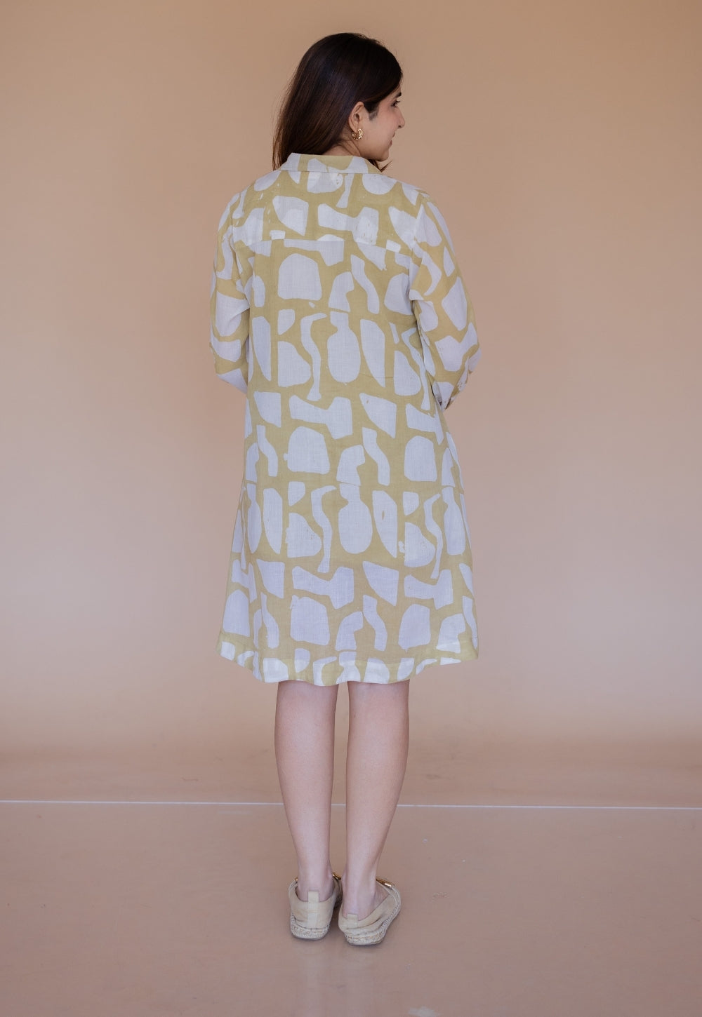 Farah Green Batik MulMul A Line Dress with Slip