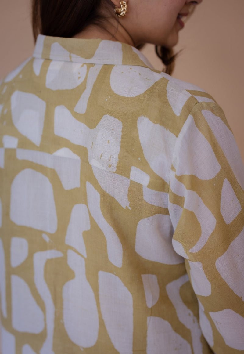 Farah Green Batik MulMul A Line Dress with Slip