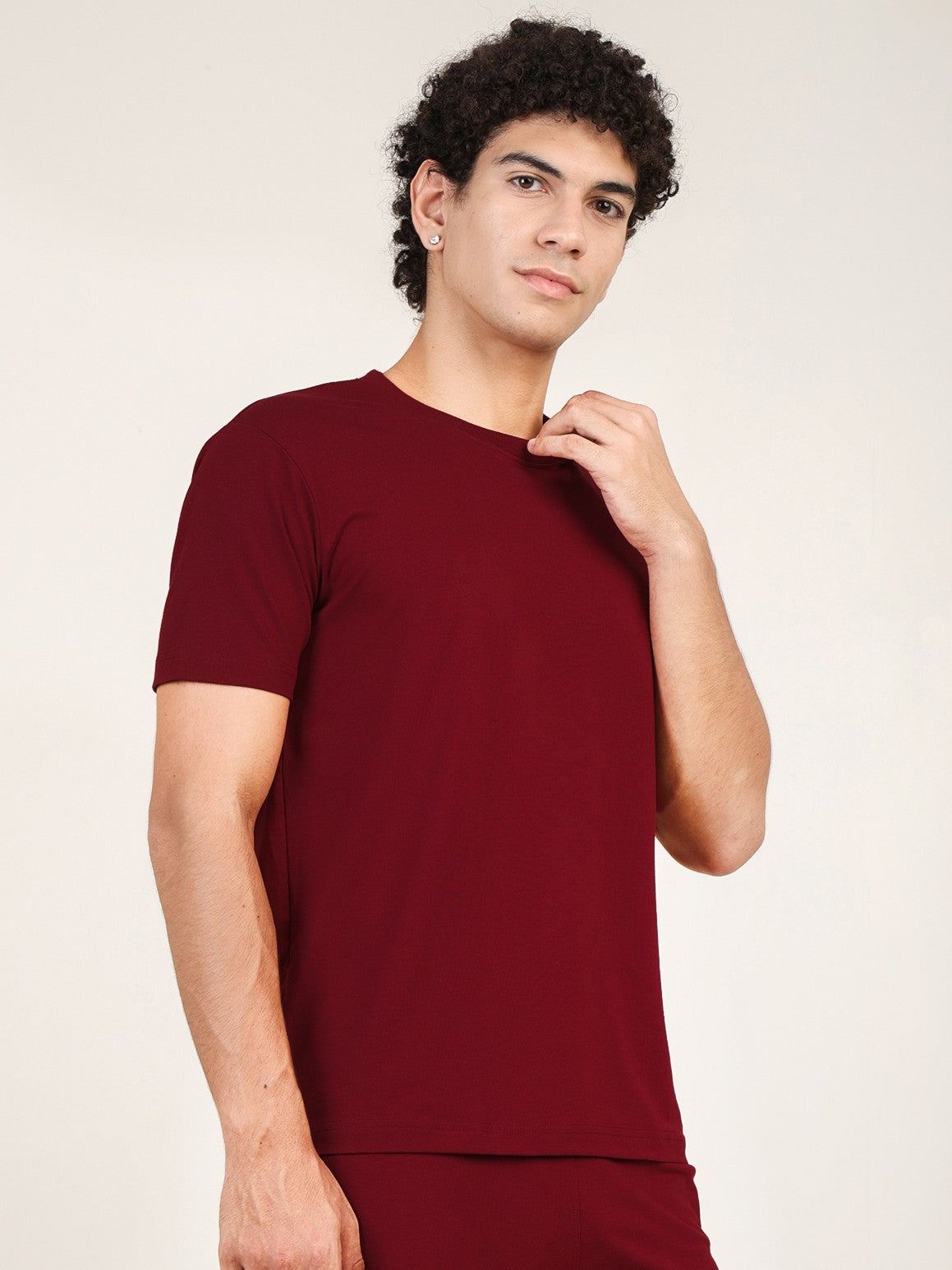 Naturefab Men's Organic Bamboo Tshirt Deep Red-3