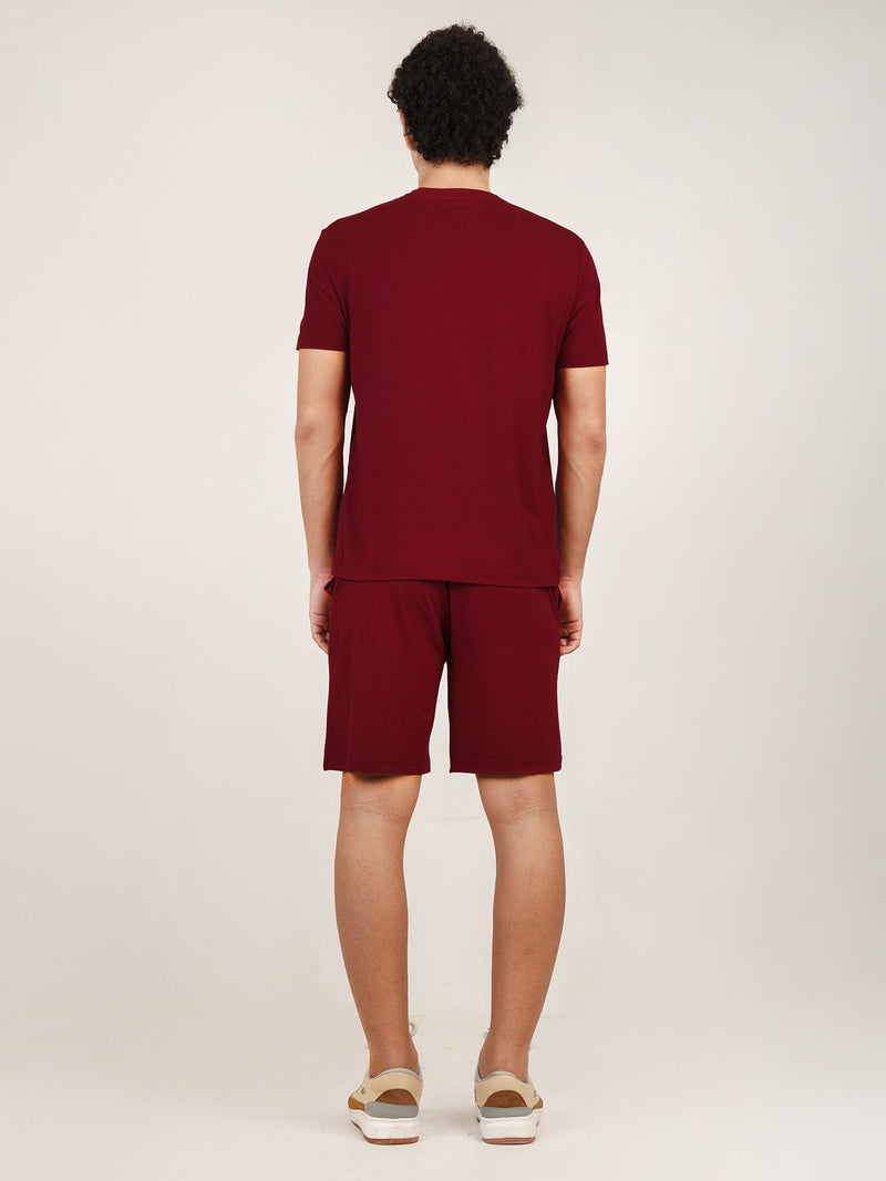 Naturefab Men's Organic Bamboo Co-ord Deep Red-6