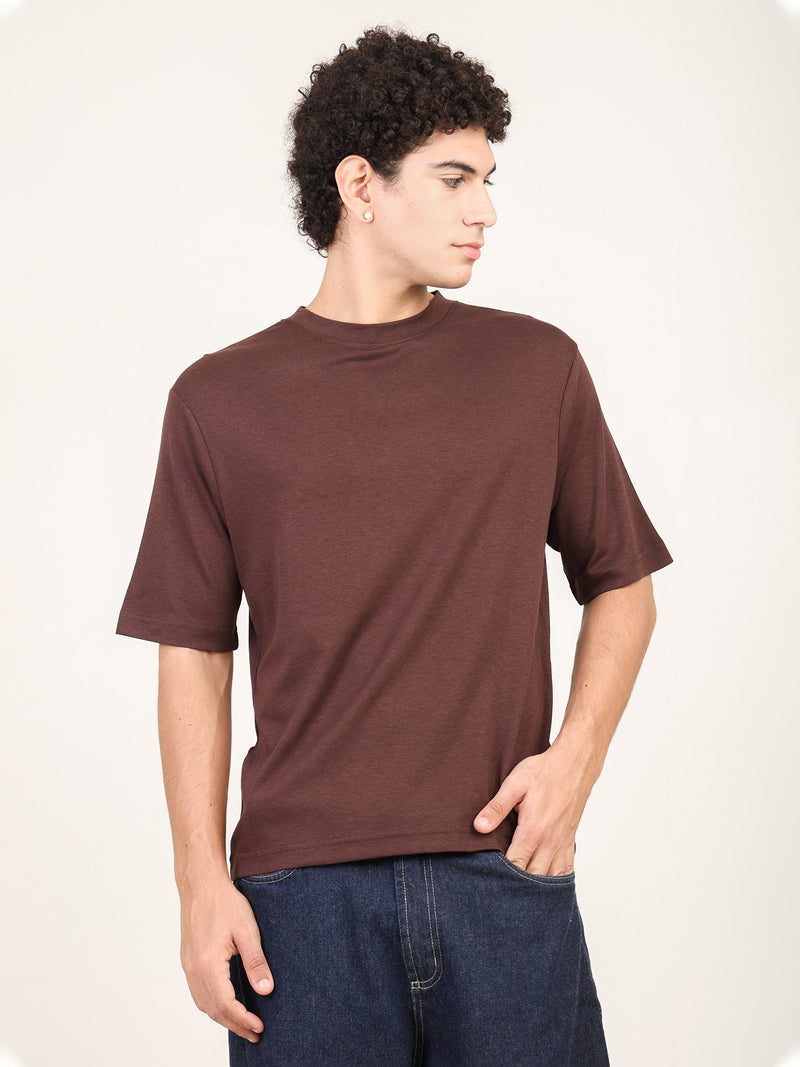 Naturefab Men's Organic Bamboo Oversize Tshirt Coffee Bean-3