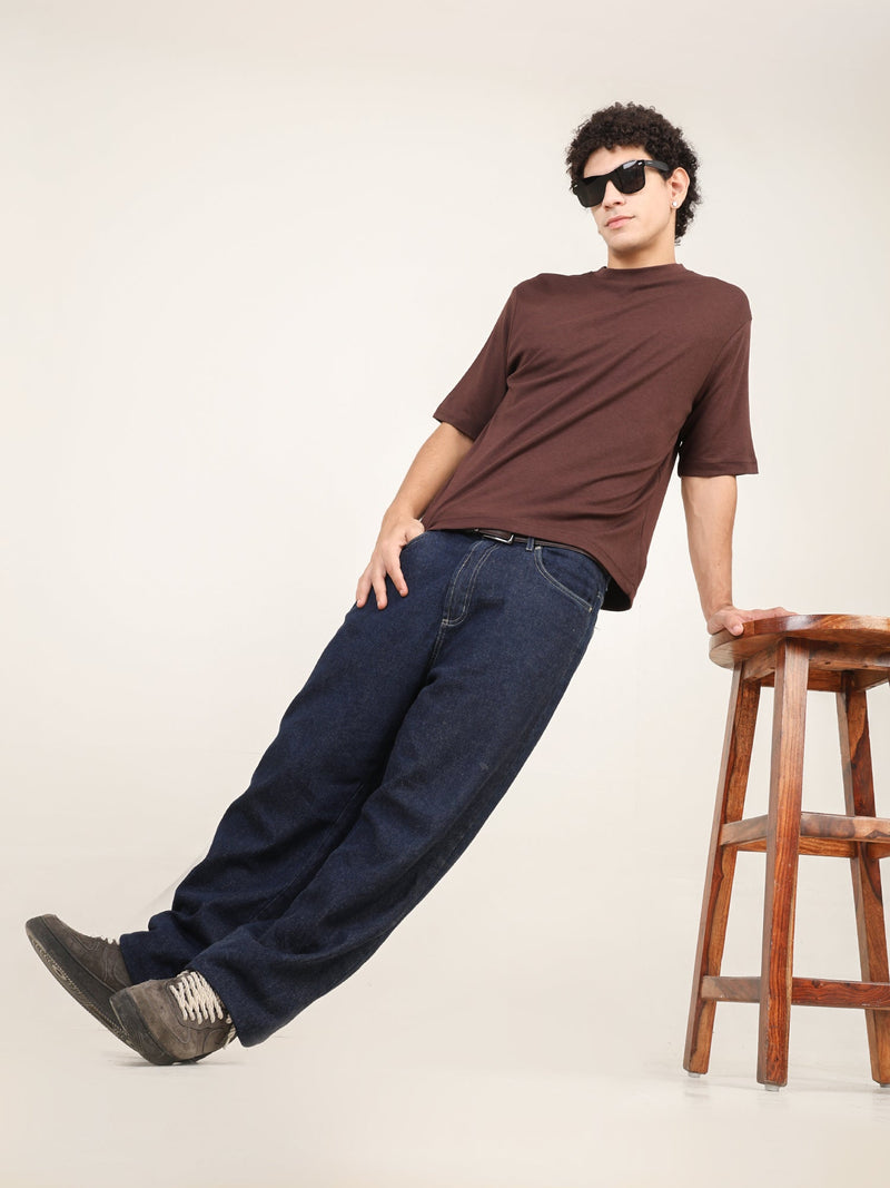 Naturefab Men's Organic Bamboo Oversize Tshirt Coffee Bean-1