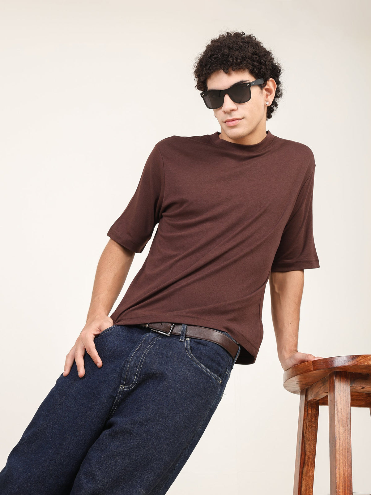 Naturefab Men's Organic Bamboo Oversize Tshirt Coffee Bean