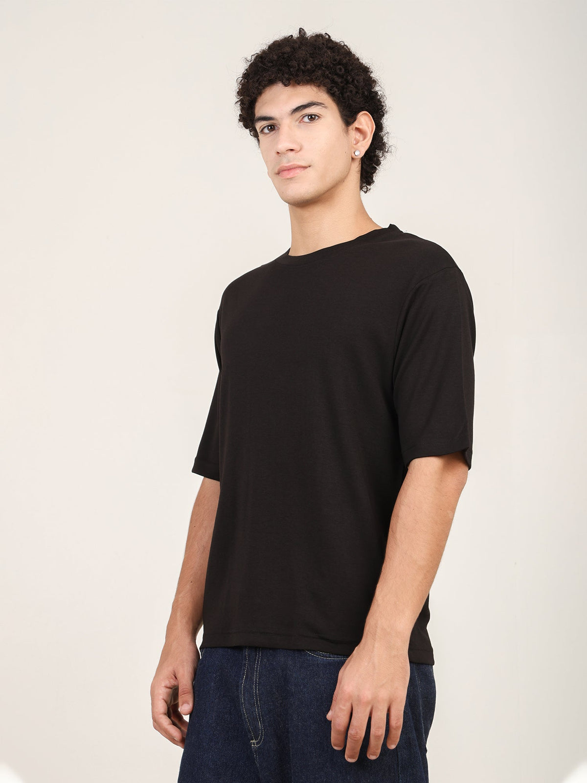 Naturefab Men's Organic Bamboo Oversize Tshirt Black-4