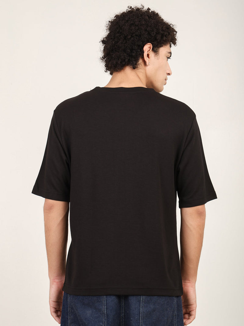 Naturefab Men's Organic Bamboo Oversize Tshirt Black-5