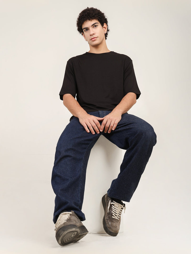 Naturefab Men's Organic Bamboo Oversize Tshirt Black-1
