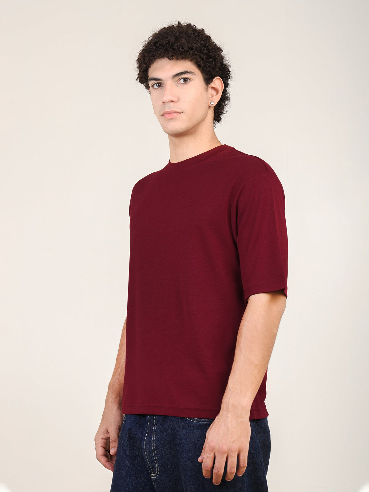 Naturefab Men's Organic Bamboo Oversize Tshirt Wine-4