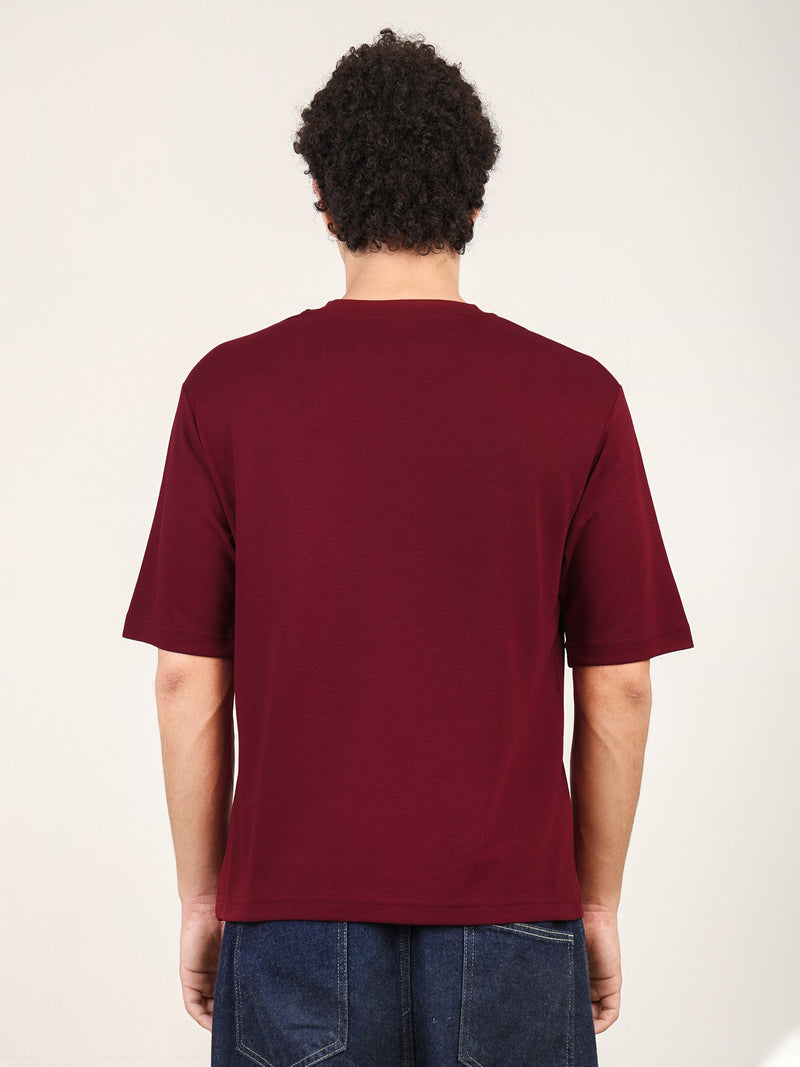 Naturefab Men's Organic Bamboo Oversize Tshirt Wine-6