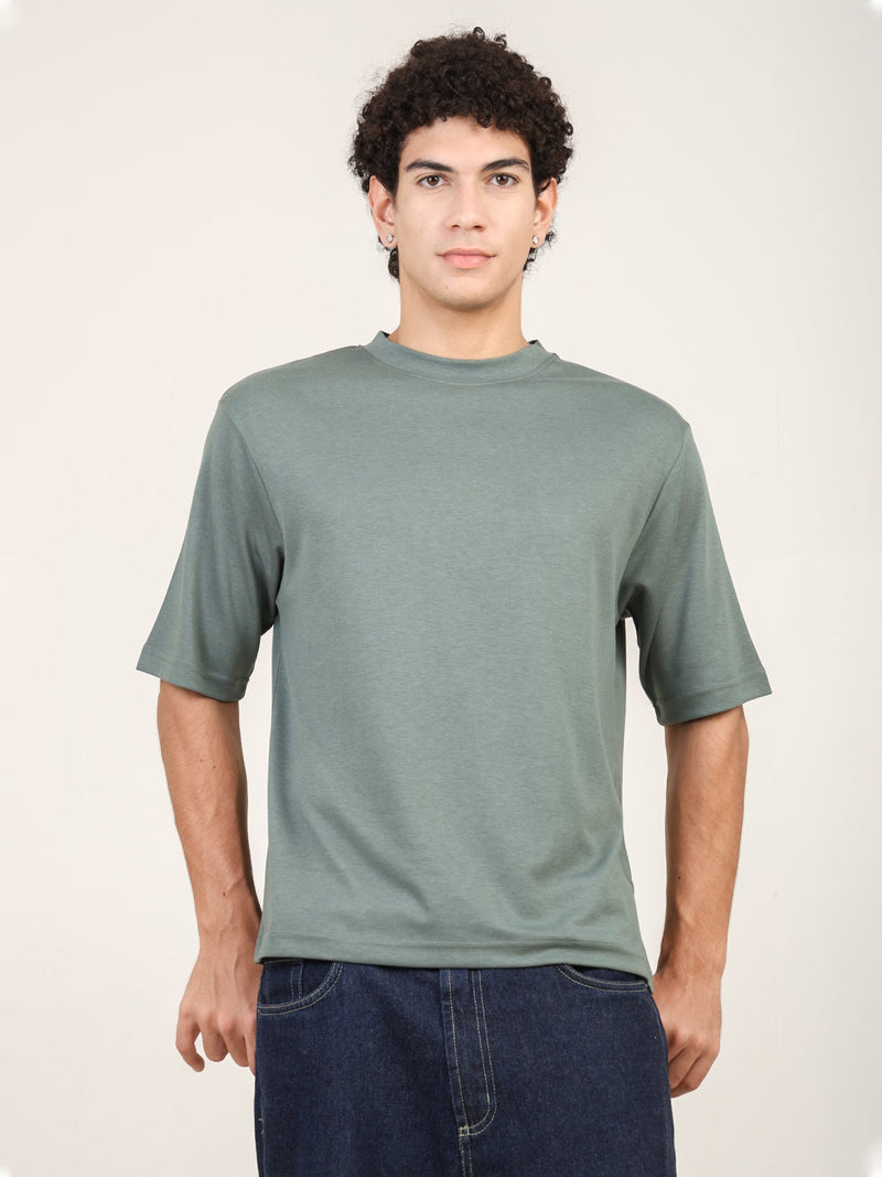 Naturefab Men's Organic Bamboo Oversize Tshirt Granite Green-3