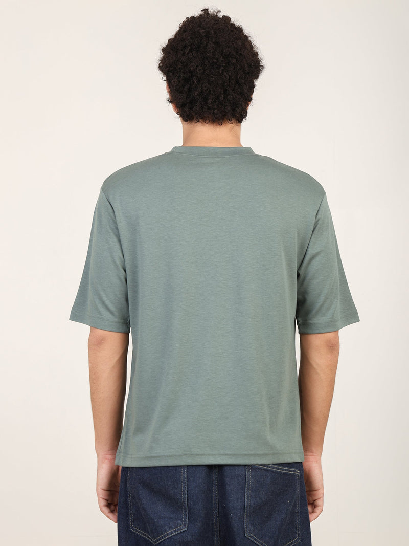 Naturefab Men's Organic Bamboo Oversize Tshirt Granite Green-6