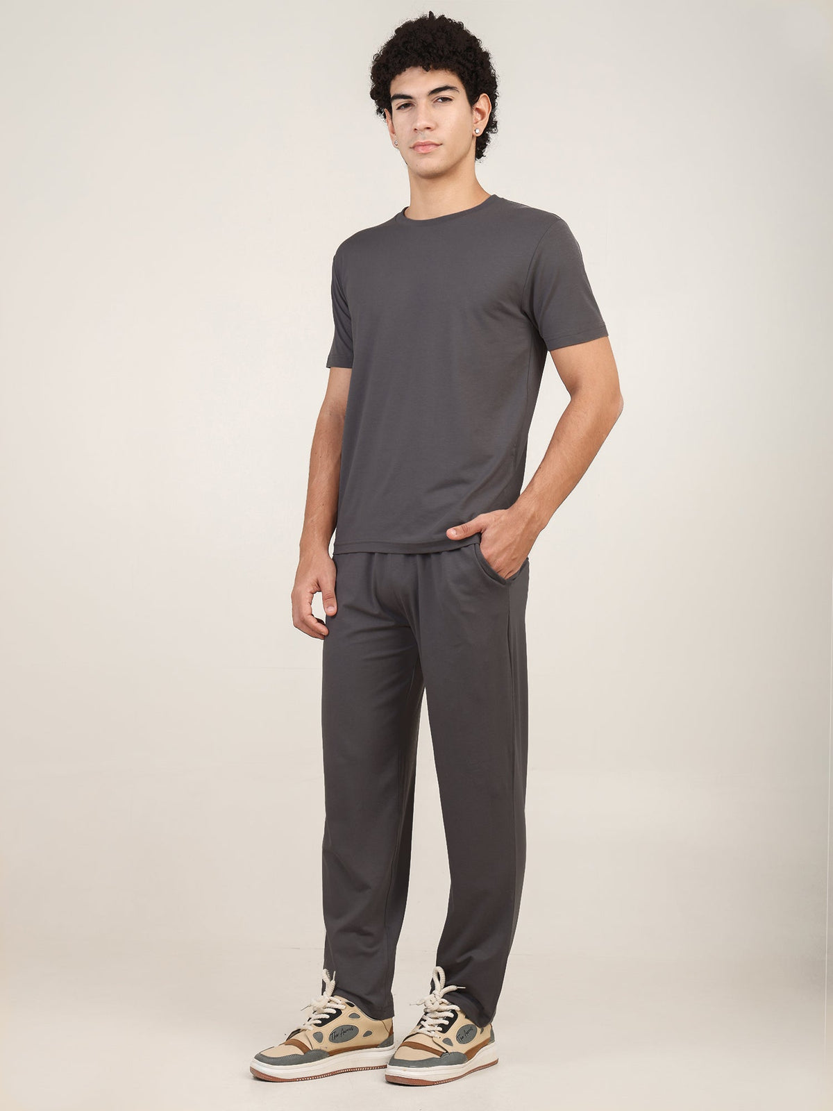 Naturefab Men's Organic Bamboo Pajama Co-ord Ash Gray