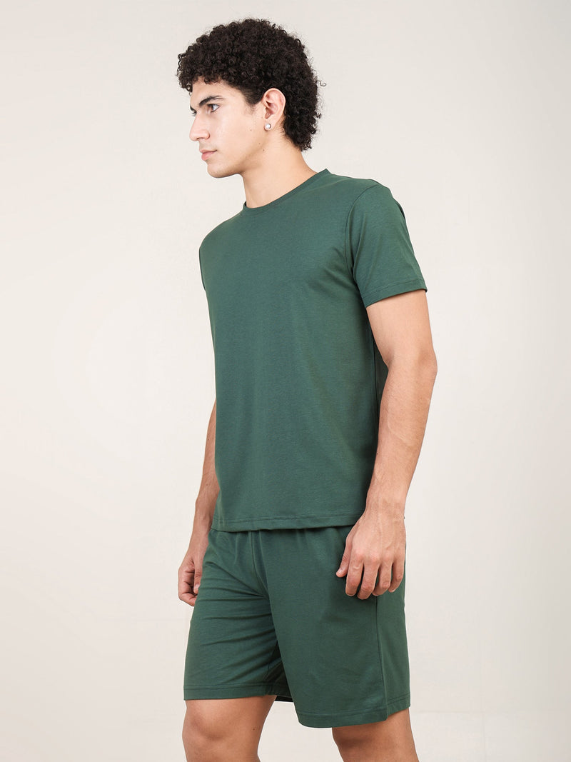 Naturefab Men's Organic Bamboo Co-ord Forest Green-3