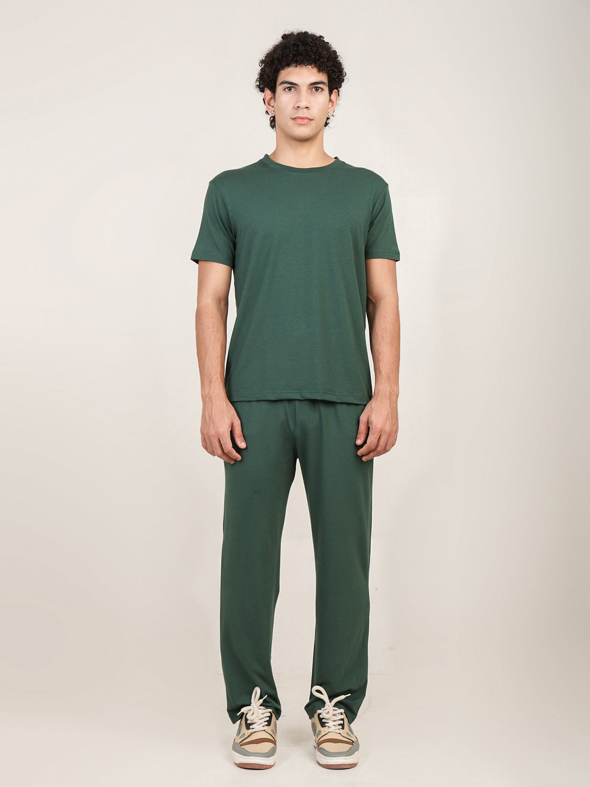 Naturefab Men's Organic Bamboo Pajama Co-ord Forest Green-4