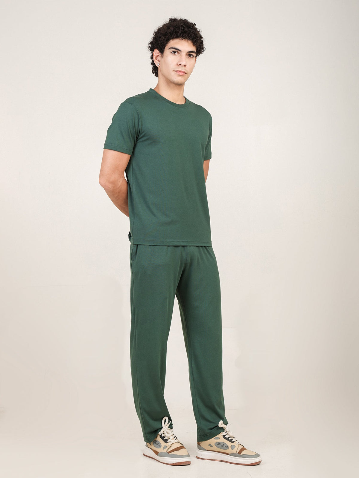 Naturefab Men's Organic Bamboo Pajama Co-ord Forest Green-5