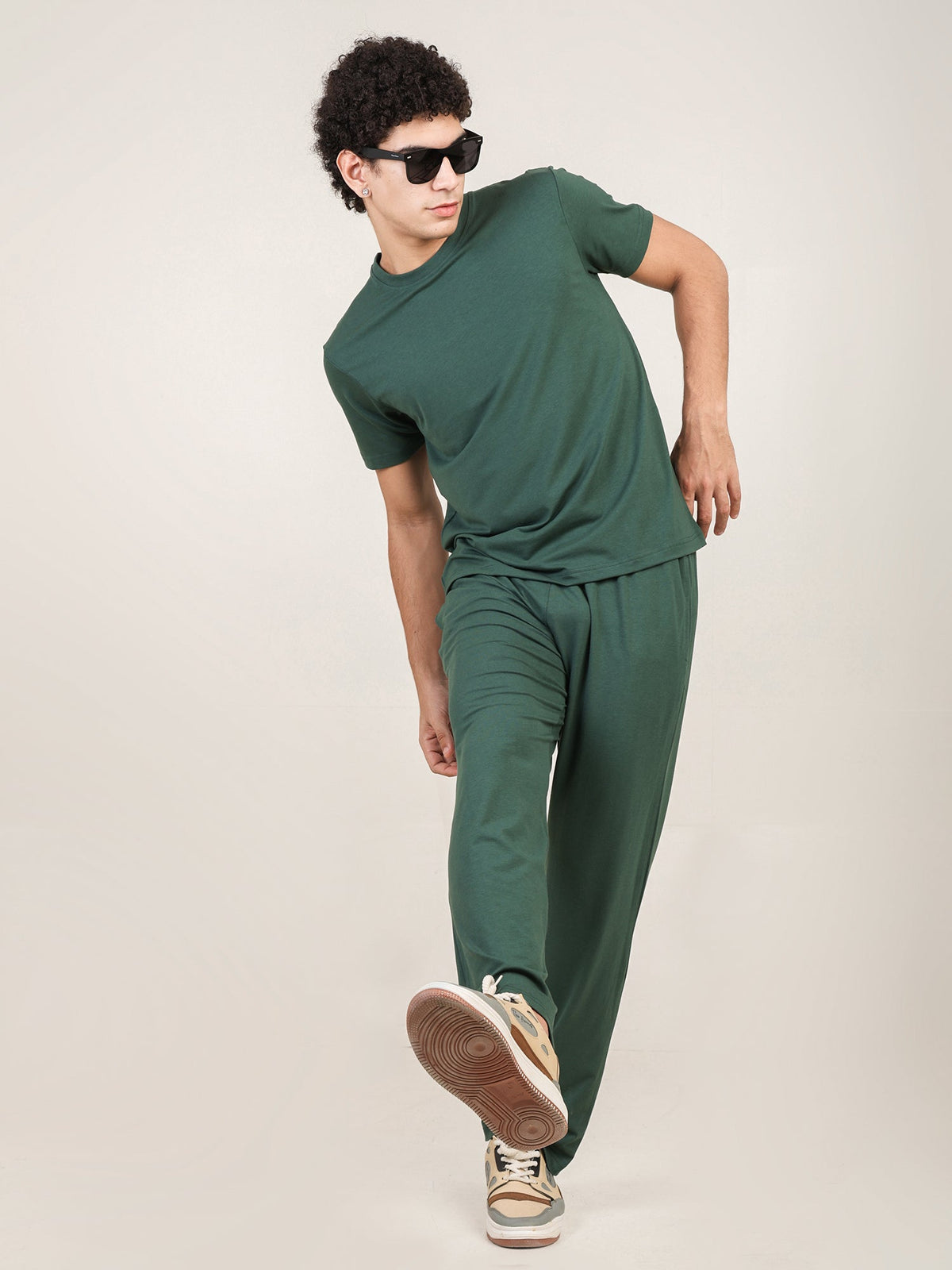 Naturefab Men's Organic Bamboo Pajama Co-ord Forest Green-1