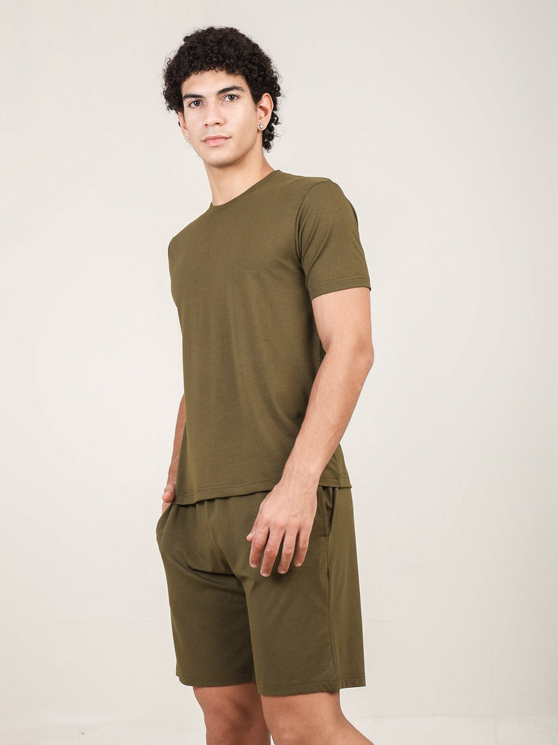 Naturefab Men's Organic Bamboo Co-ord Moss Green-5