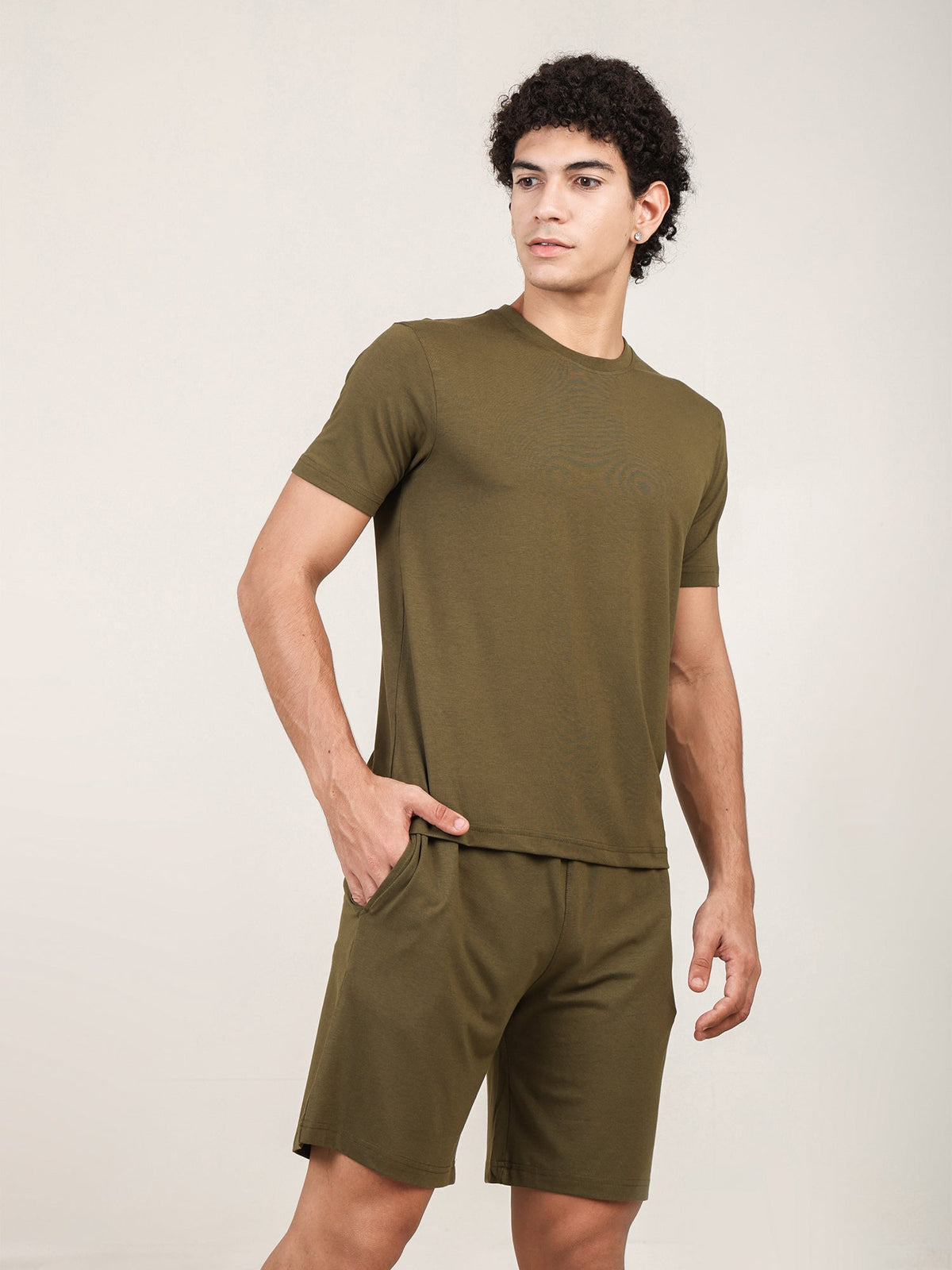 Naturefab Men's Organic Bamboo Co-ord Moss Green-3