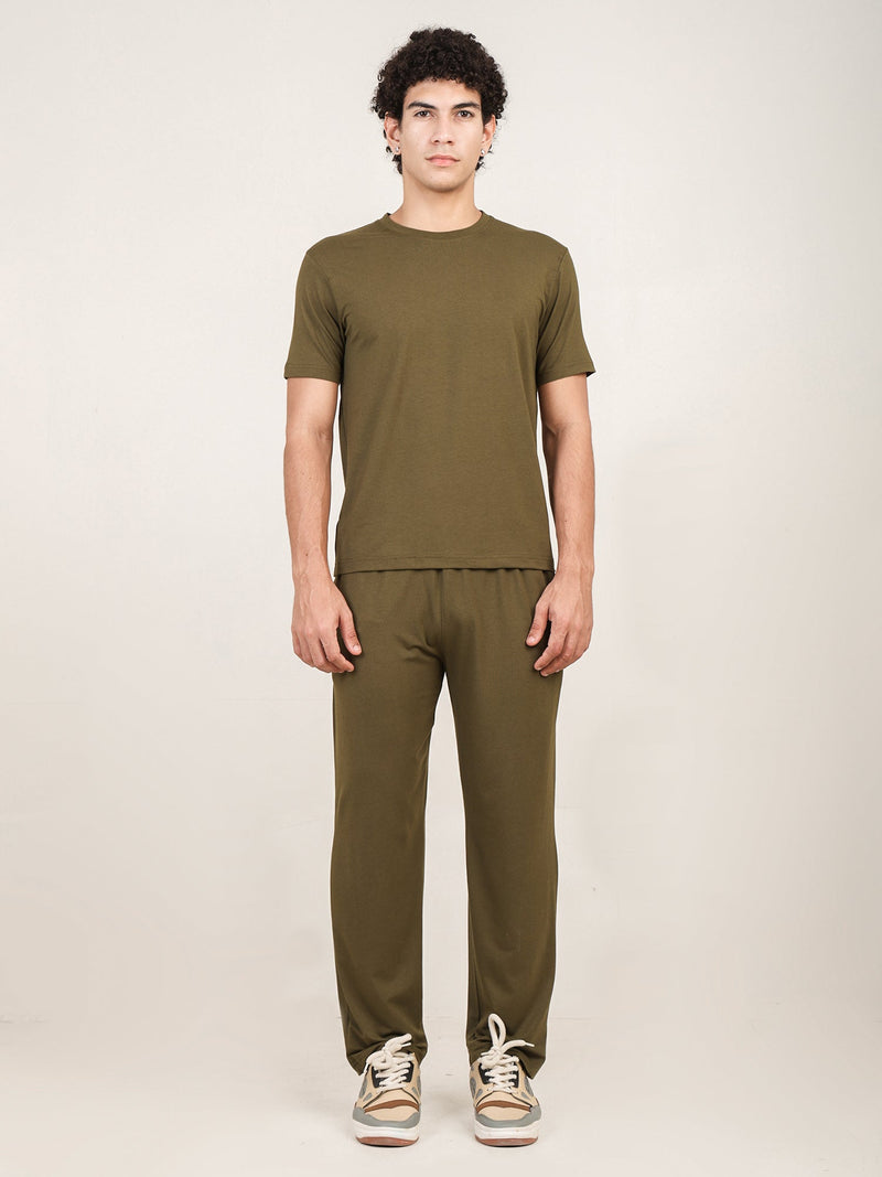 Naturefab Men's Organic Bamboo Pajama Co-ord Moss Green-4