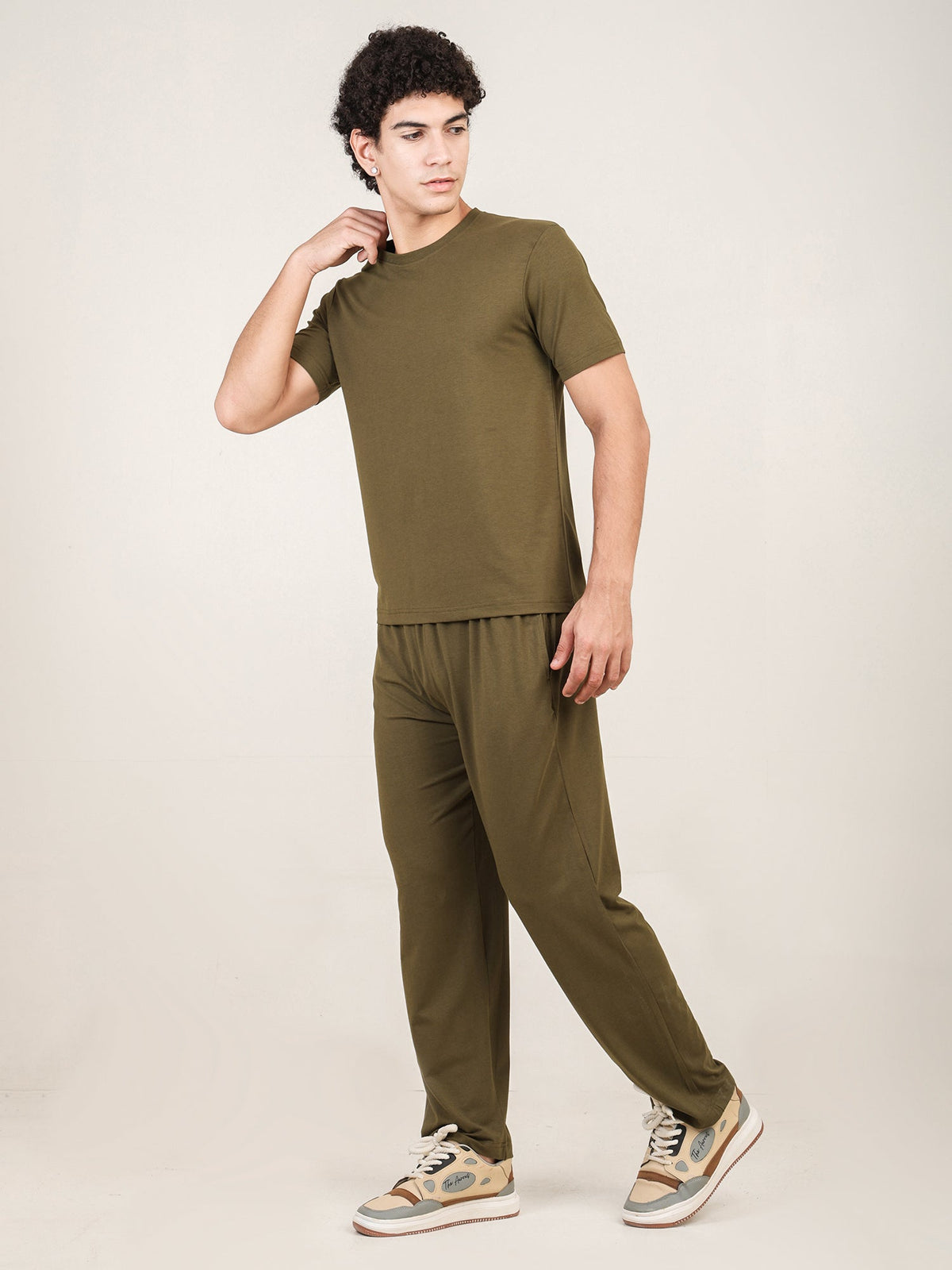 Naturefab Men's Organic Bamboo Pajama Co-ord Moss Green-3