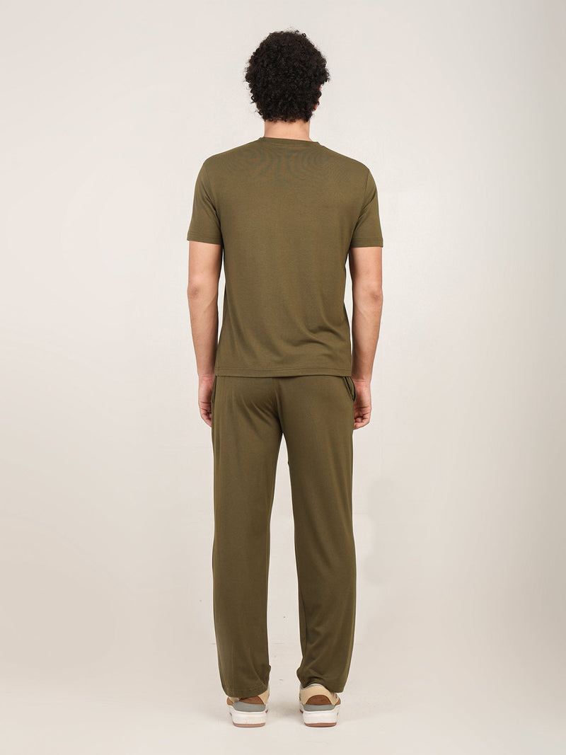 Naturefab Men's Organic Bamboo Pajama Co-ord Moss Green-6