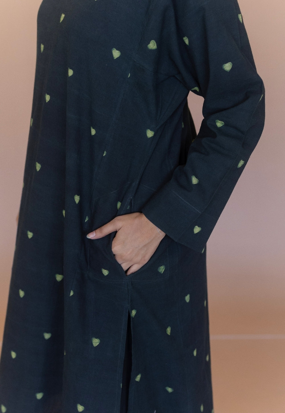 Ritika Green Dabu Cotton Jhabbha Kali Kurta
