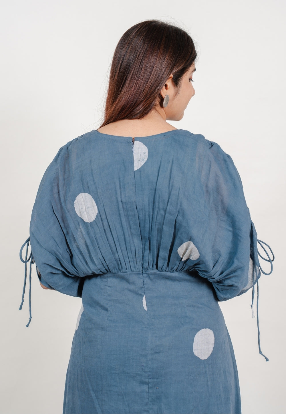 Shifa Blue Batik MulMul A Line Dress
