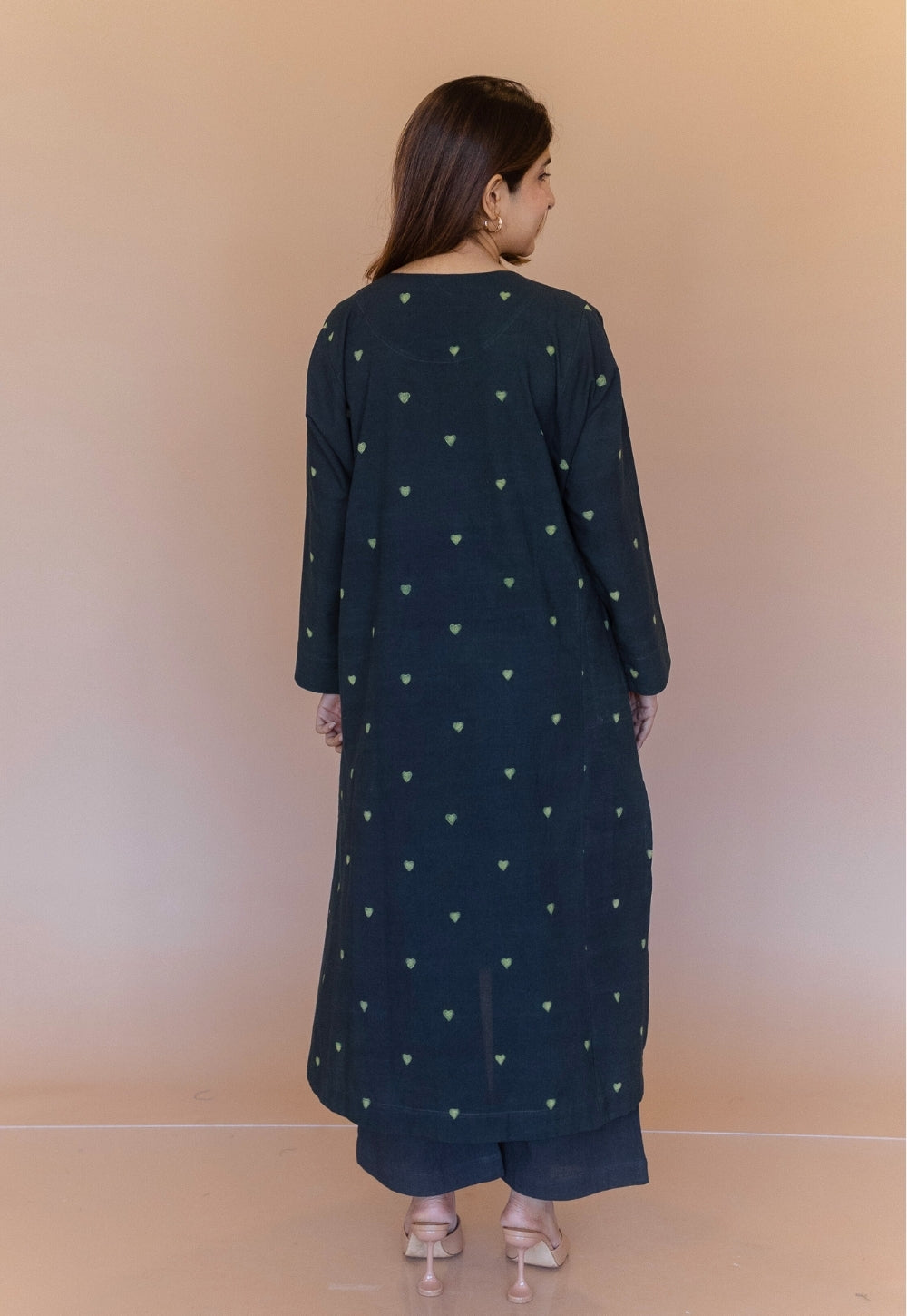 Ritika Green Dabu Cotton Jhabbha Kali Kurta