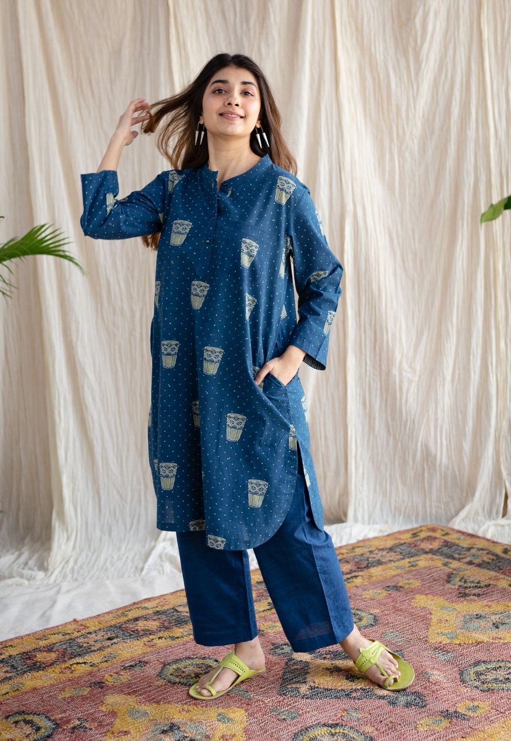 Bombay Irani Chai Ajrakh Cotton Kurta
