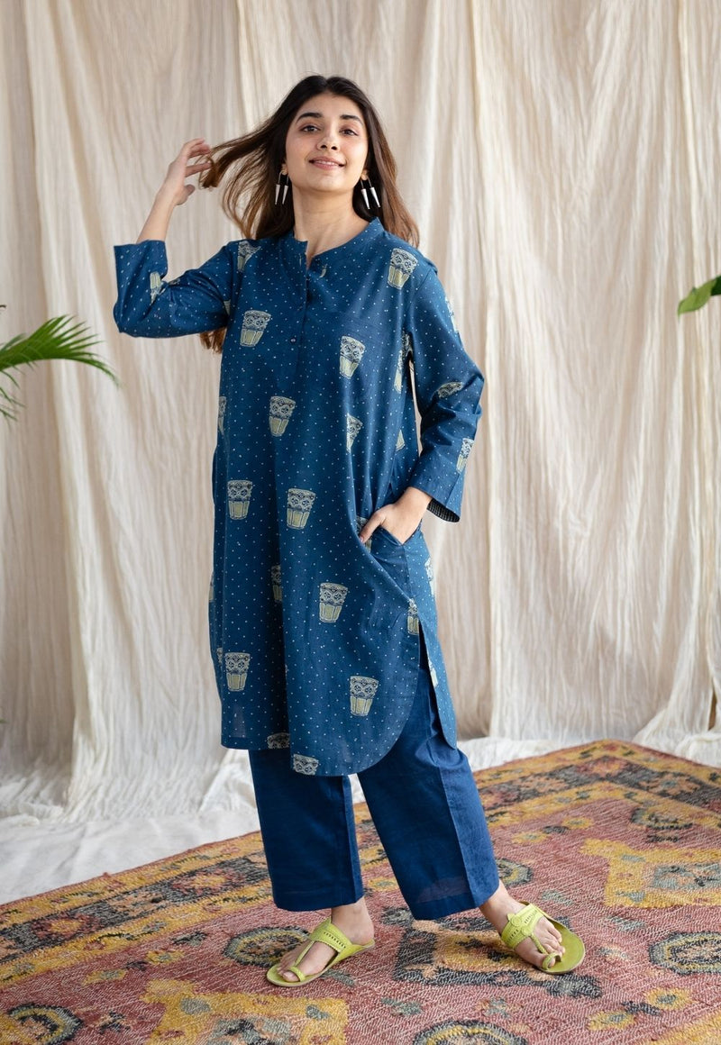 Bombay Irani Chai Ajrakh Cotton Kurta