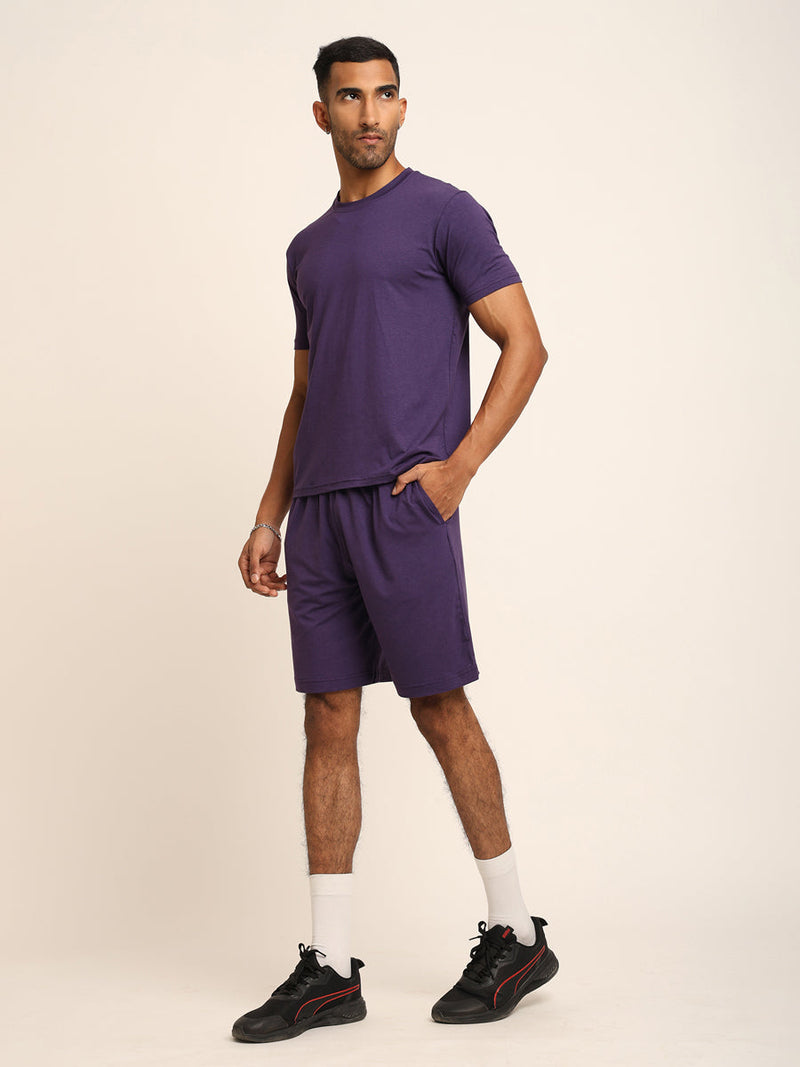 Naturefab Men's Organic Bamboo Co-ord Purple-4