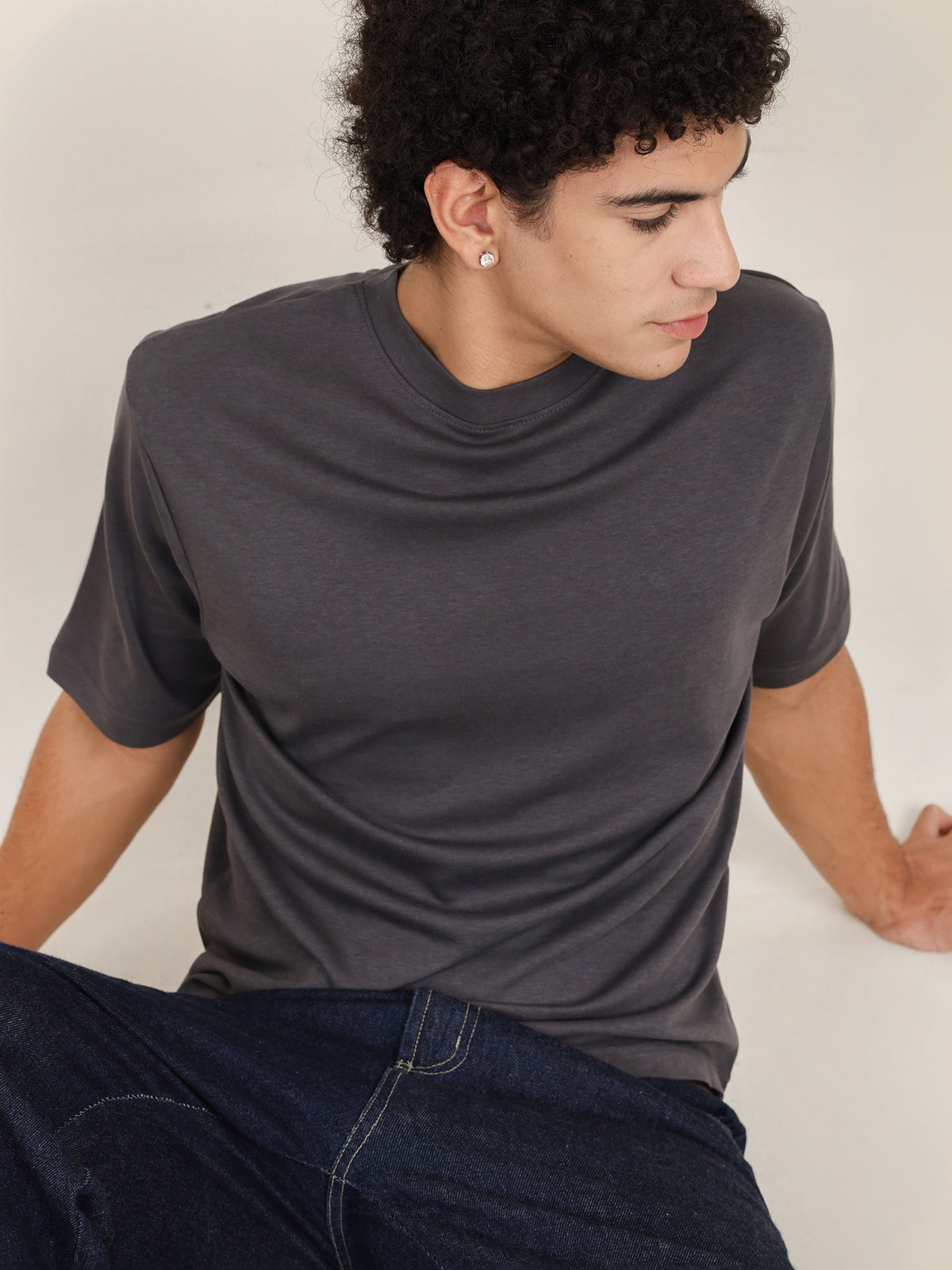 Naturefab Men's Organic Bamboo Oversize Tshirt Gray-2