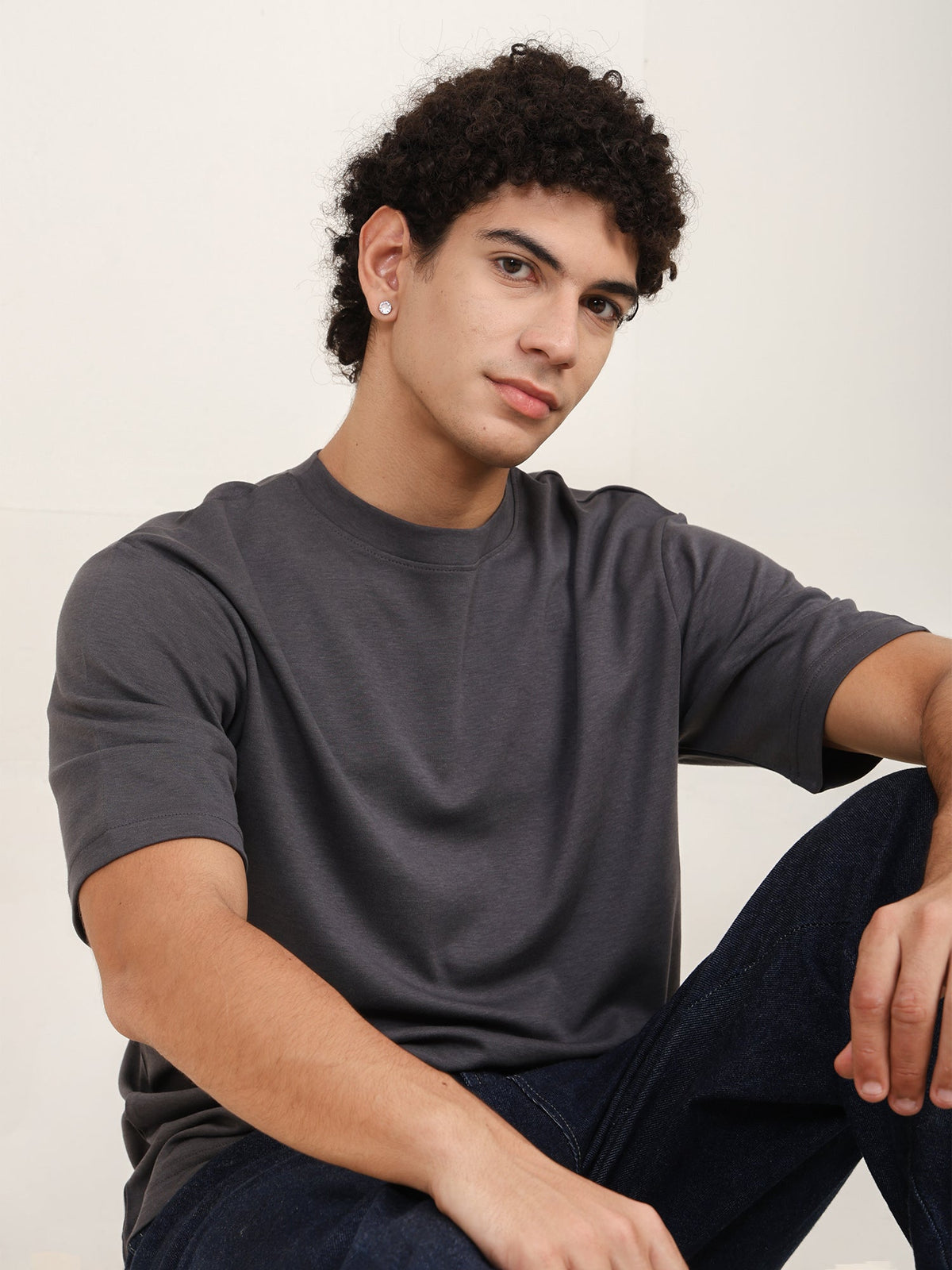 Naturefab Men's Organic Bamboo Oversize Tshirt Gray-3