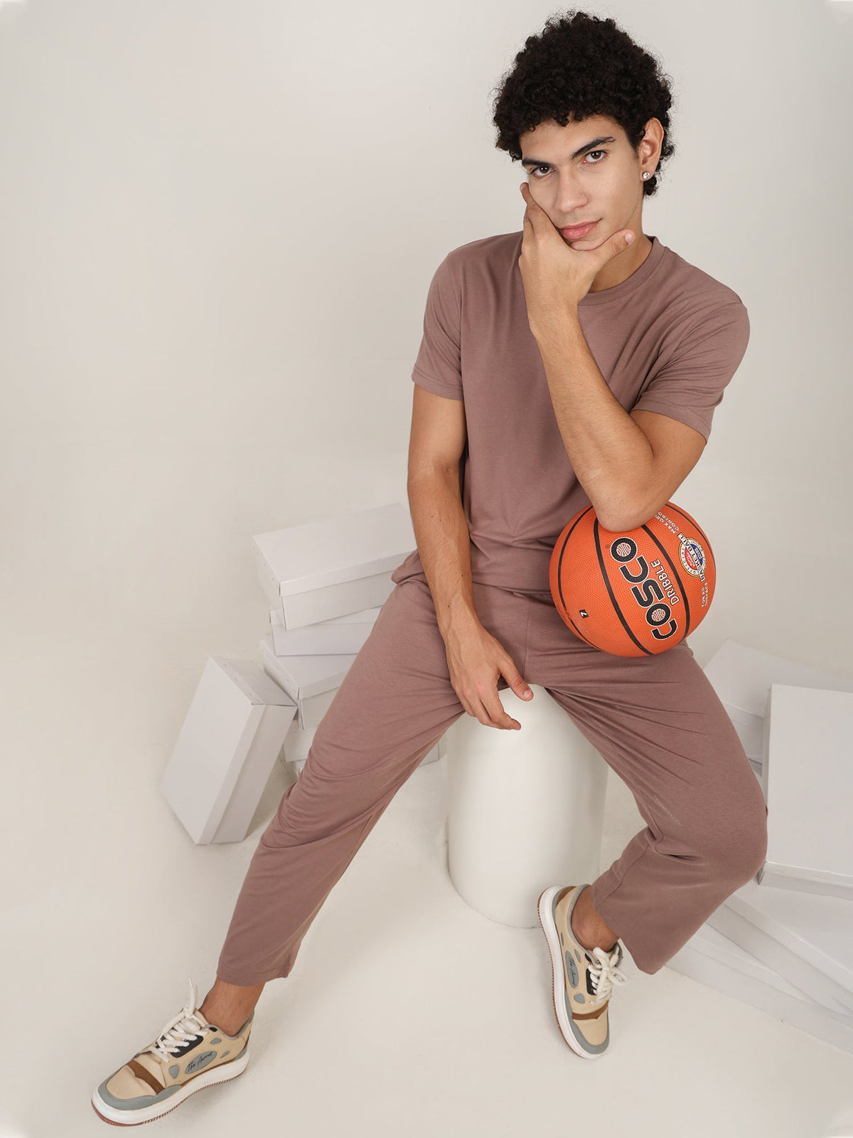 Naturefab Men's Organic Bamboo Pajama Co-ord Walnut-2