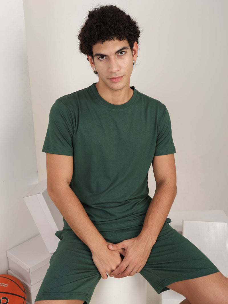 Naturefab Men's Organic Bamboo Co-ord Forest Green-2