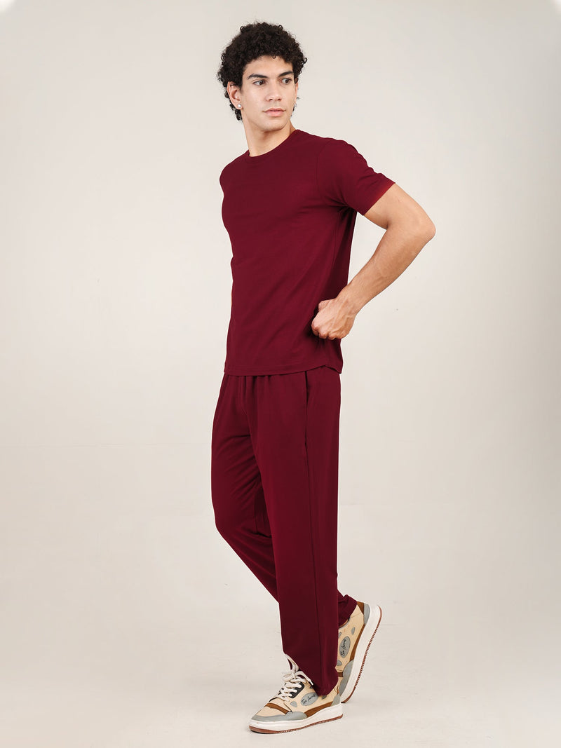Naturefab Men's Organic Bamboo Pajama Co-ord Deep Red-4