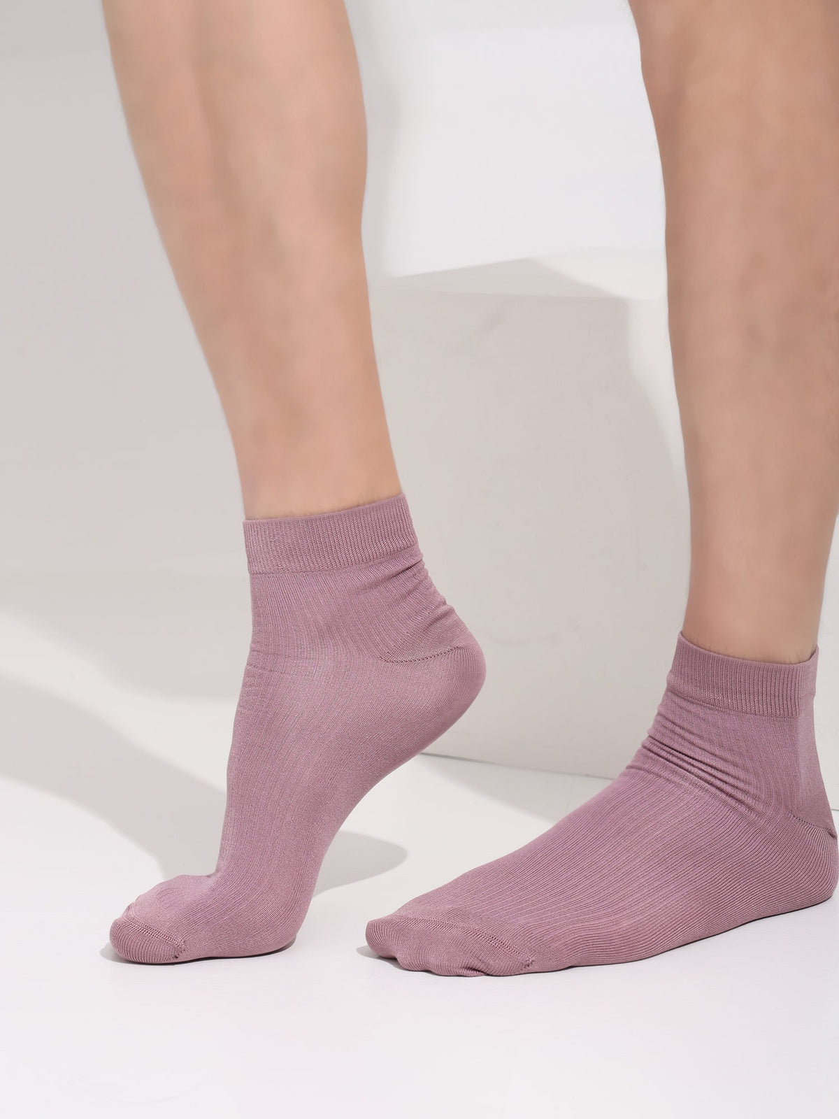 Naturefab Men's Bamboo Ankle Length socks Lilac Chalk (Pack of 3)