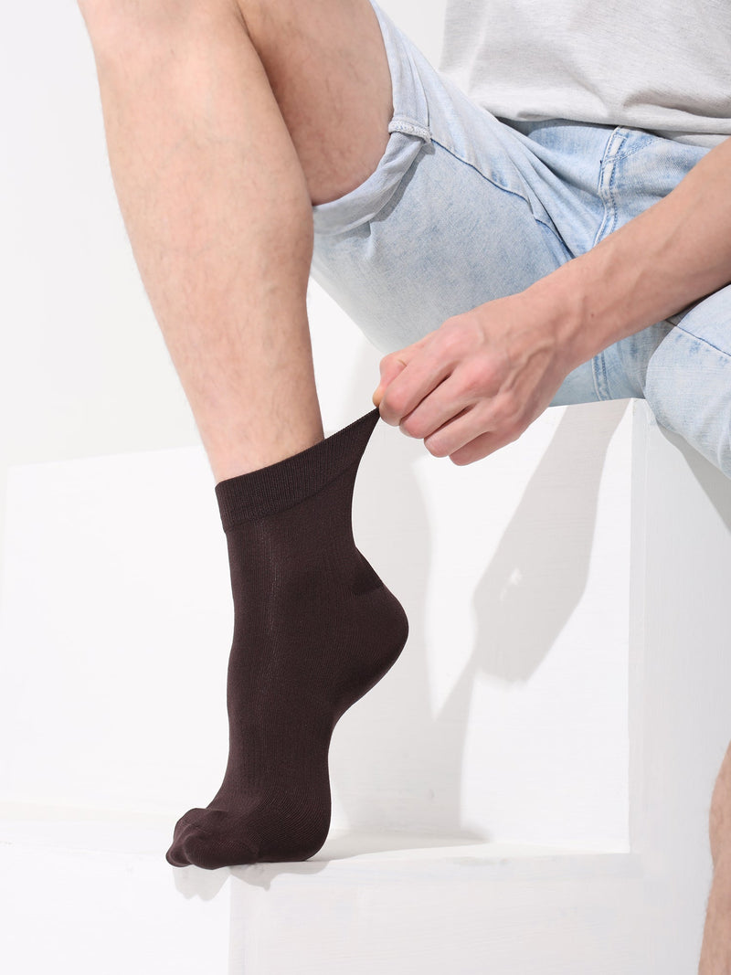 Naturefab Men's Bamboo Ankle Length socks Dark Oak-3