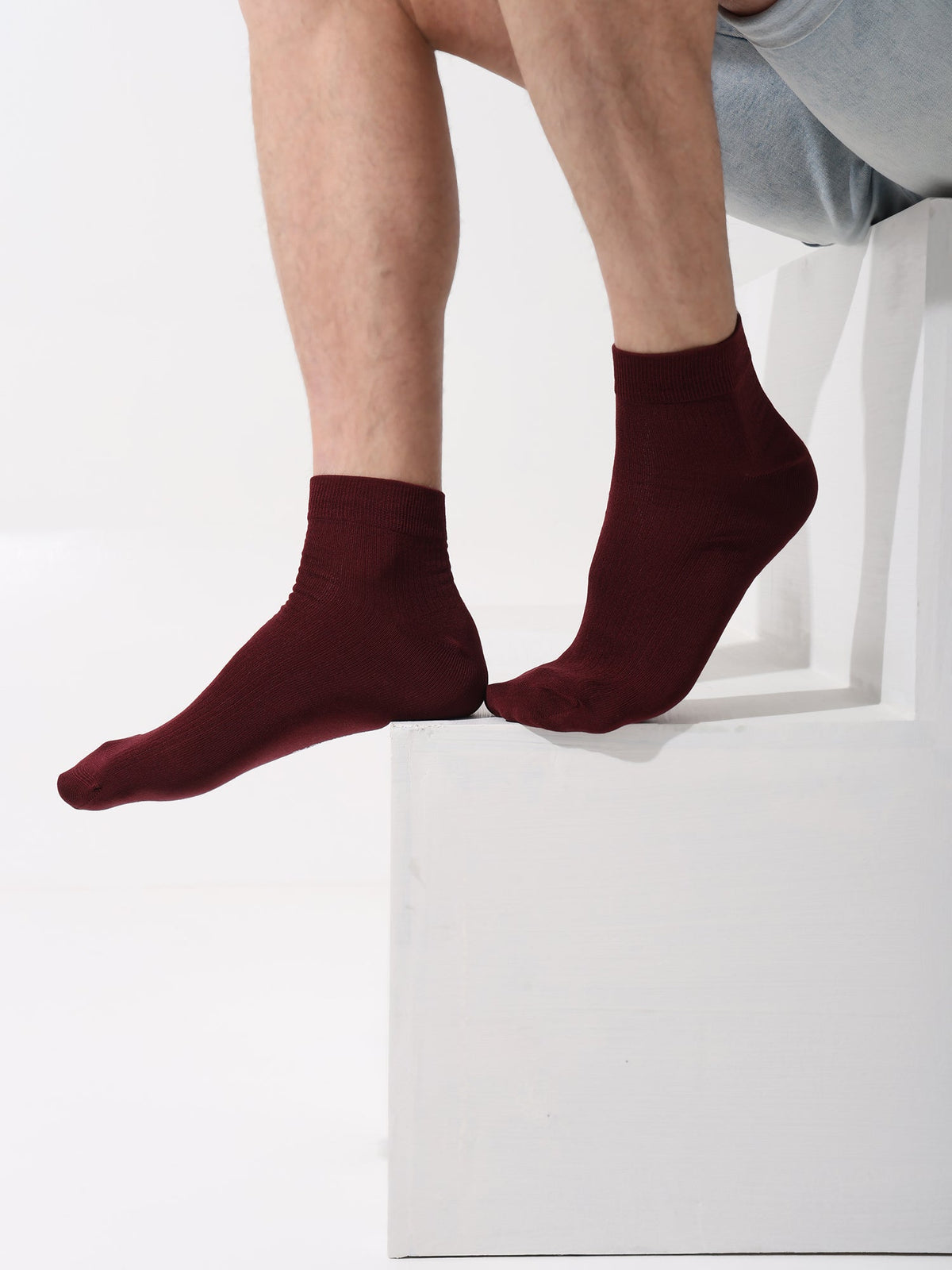 Naturefab Men's Bamboo Ankle Length socks Dark Cherry-1