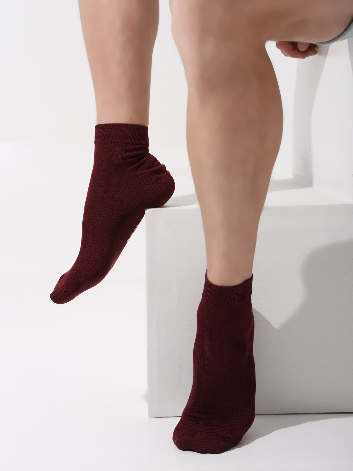 Naturefab Men's Bamboo Ankle Length socks Dark Cherry-2