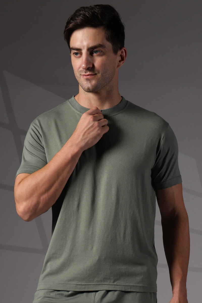 Naturefab Men's Organic Bamboo Tshirt Granite Green-1