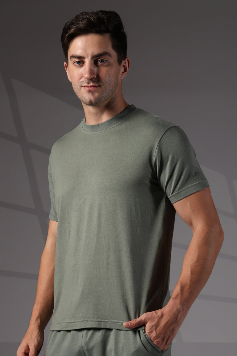 Naturefab Men's Organic Bamboo Tshirt Granite Green-2
