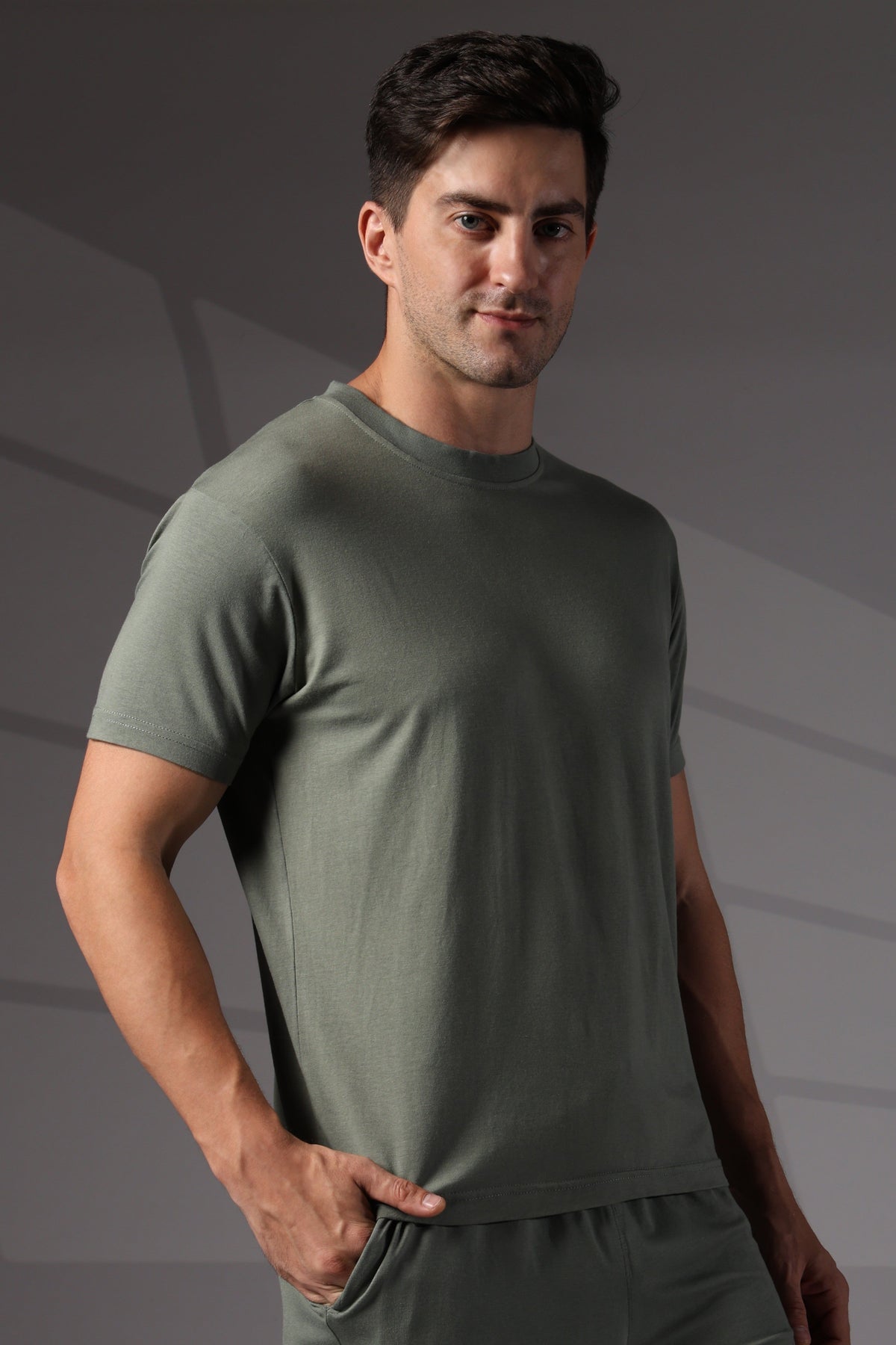 Naturefab Men's Organic Bamboo Tshirt Granite Green-3