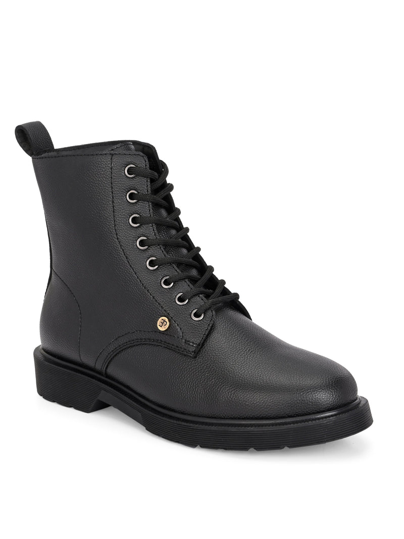 El Paso Women Faux Leather Casual Lace Up Boots-1